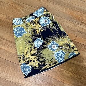 Ann Taylor A-Line Skirt in Blue and Green Floral